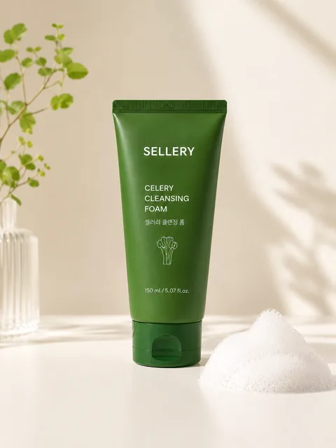 Sellery Cleansing Foam, plant props